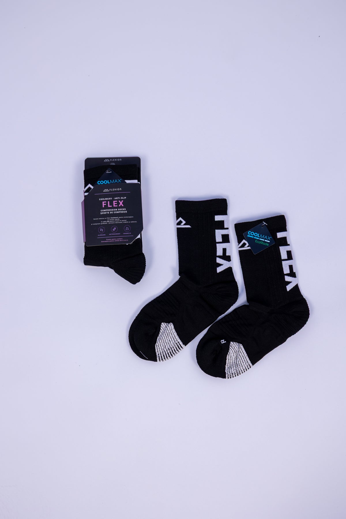 Șosete de compresie Flexion FLEX Negru & Alb – imagine 11