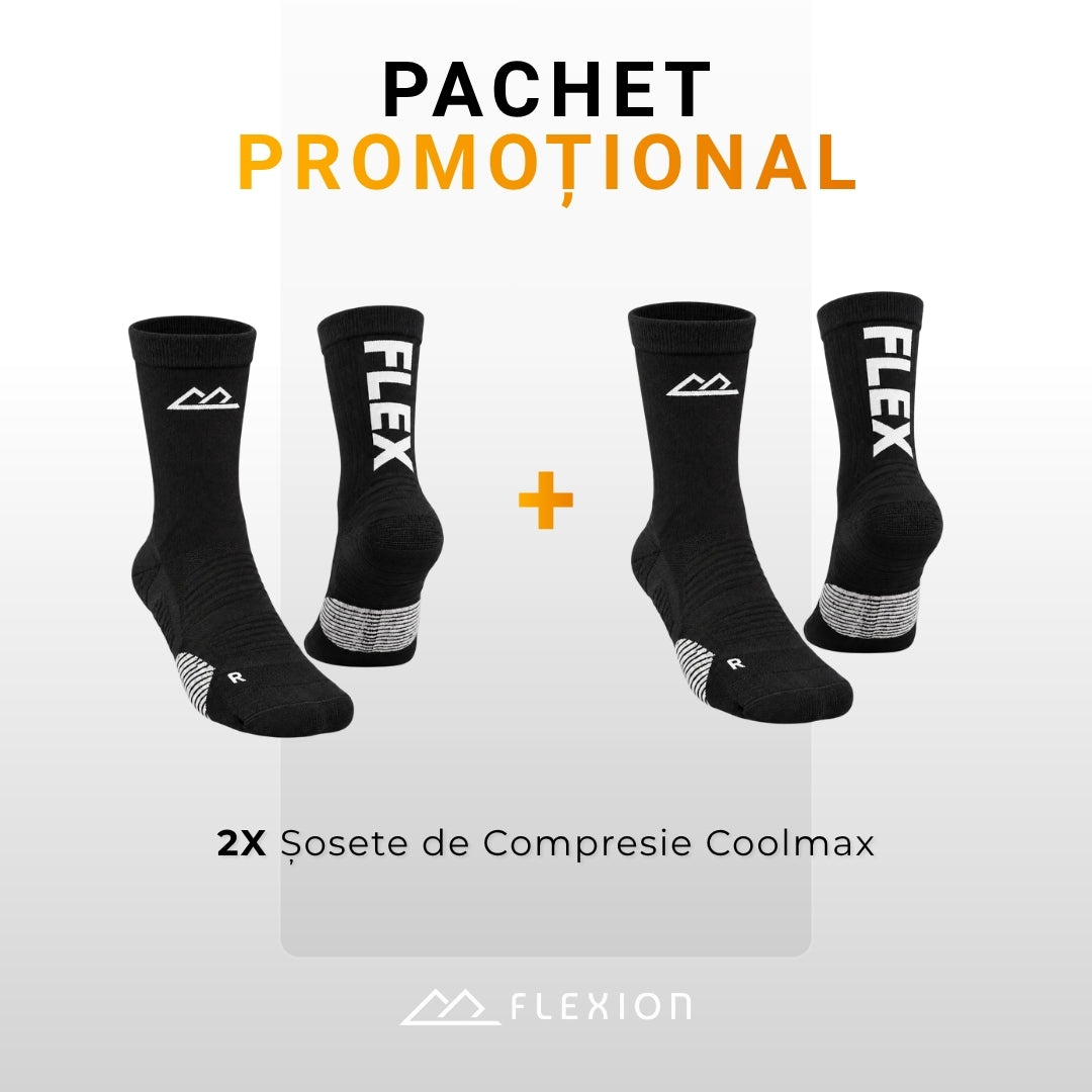 Pachet 2 perechi șosete de compresie Flexion FLEX Negru & Alb Arctic