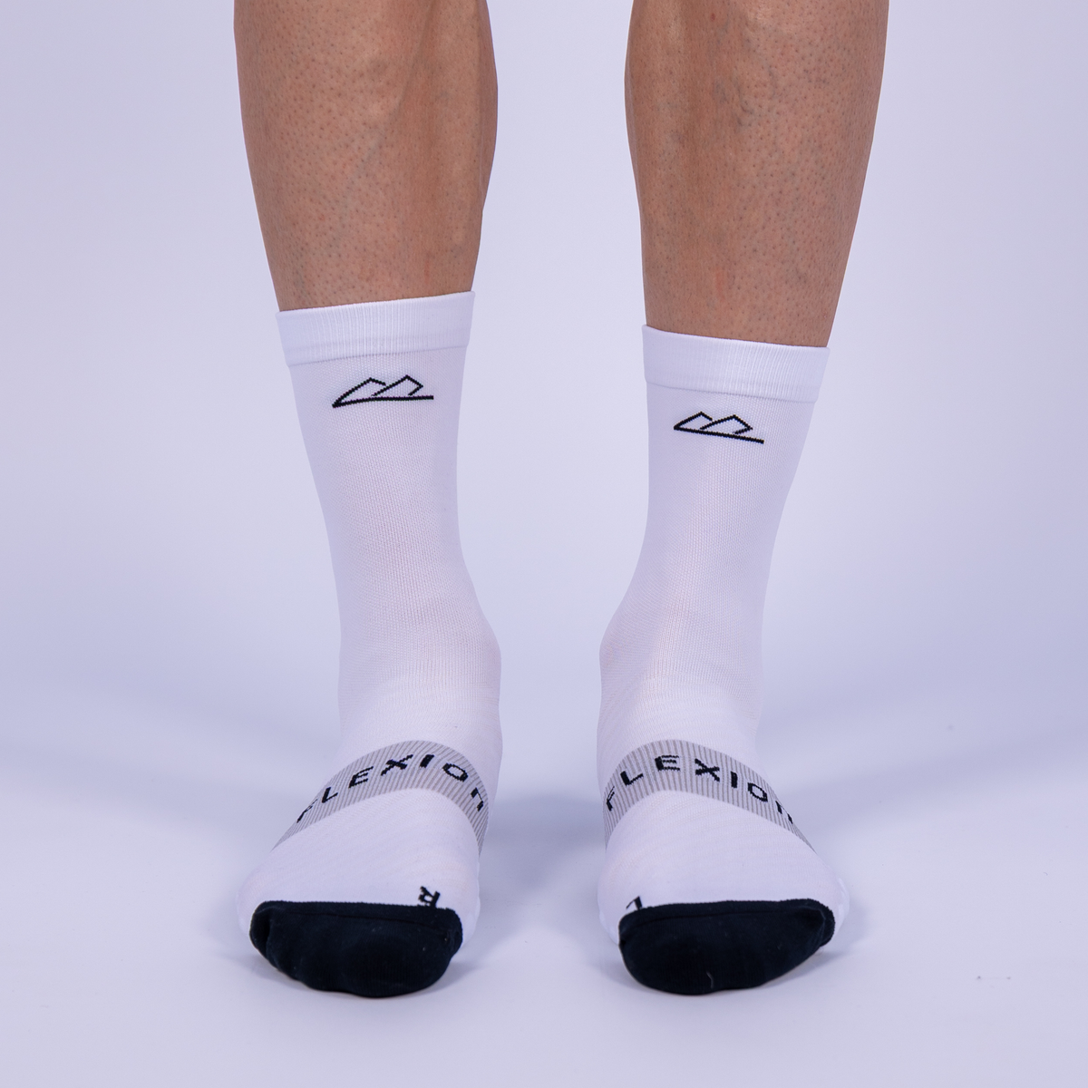 Șosete de compresie Flexion PULSE Alb Arctic – talpă 3D·Dots