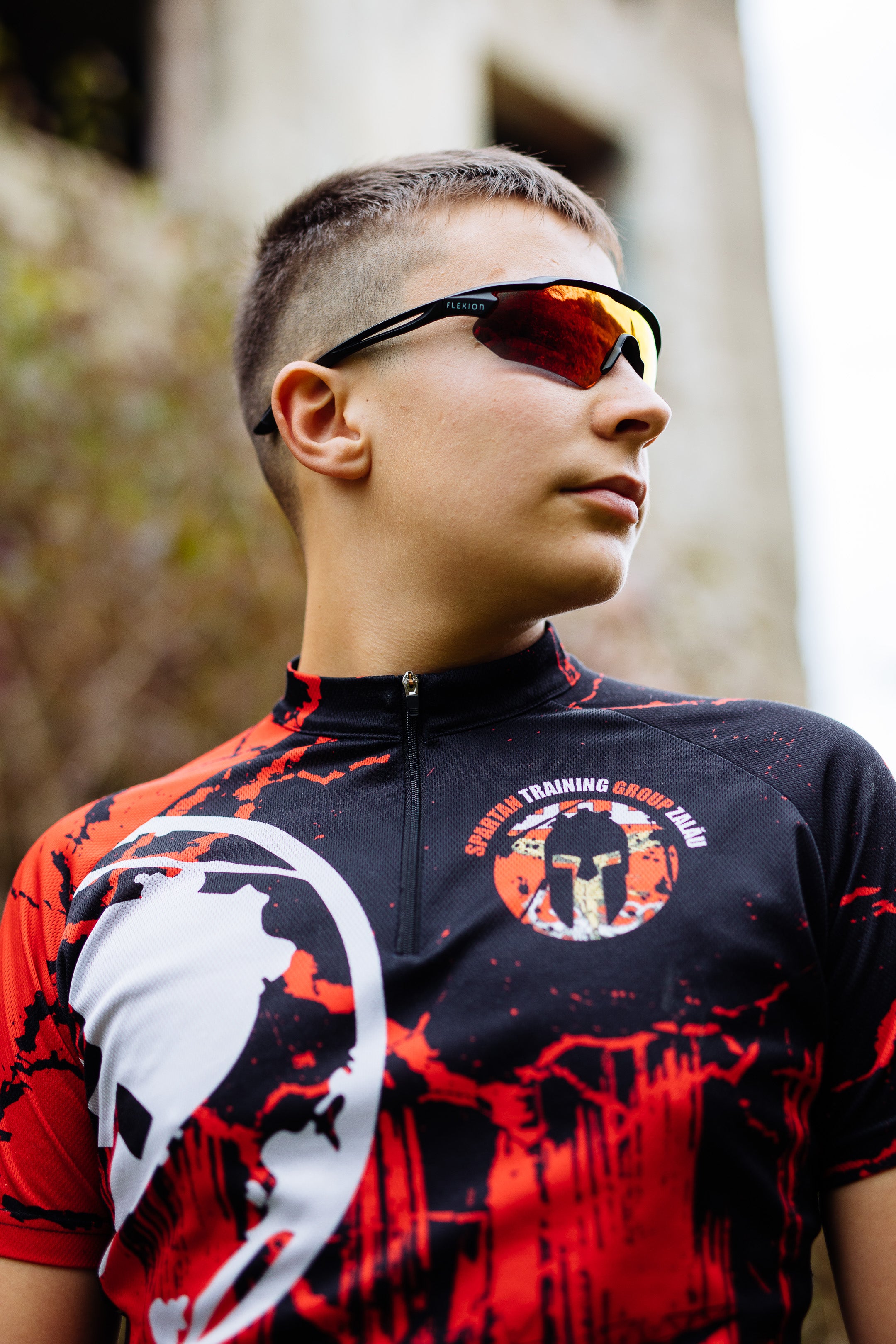 Flexion Sparta - Ochelari De Soare Cu Lentilă Oglindă pentru Alergare și Ciclism | Lentilă Sunset Chrome