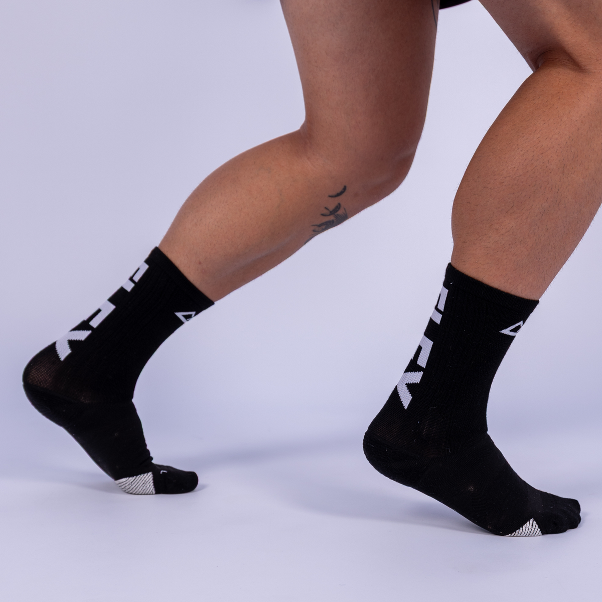 Șosete de alergare FLEXION FLEX cu Coolmax®, negru și alb arctic