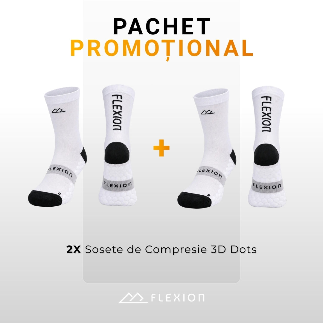 Pachet 2 perechi șosete de compresie Flexion PULSE Alb Arctic