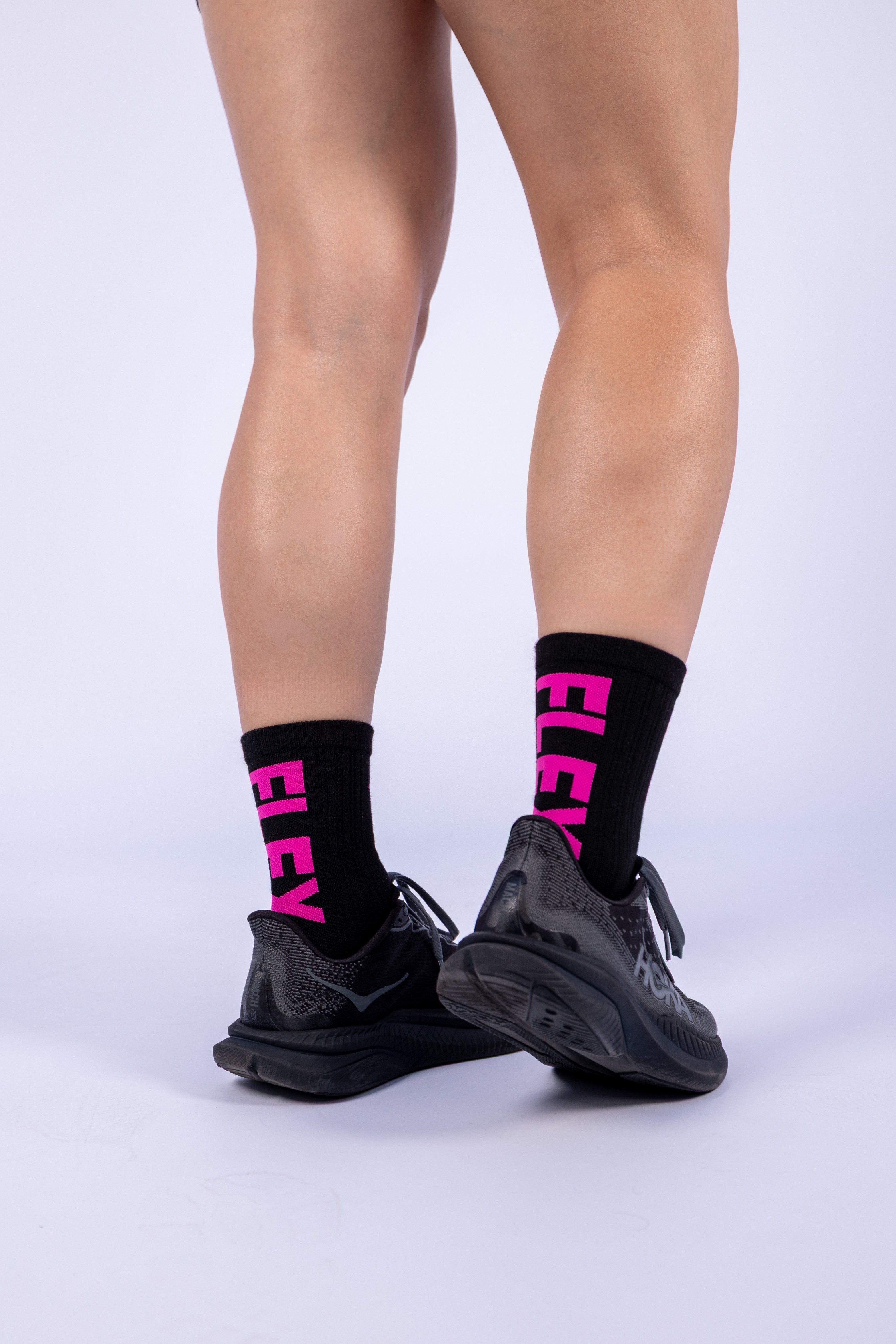 Șosete de compresie Flexion FLEX Coolmax® - Negru & Roz Electric